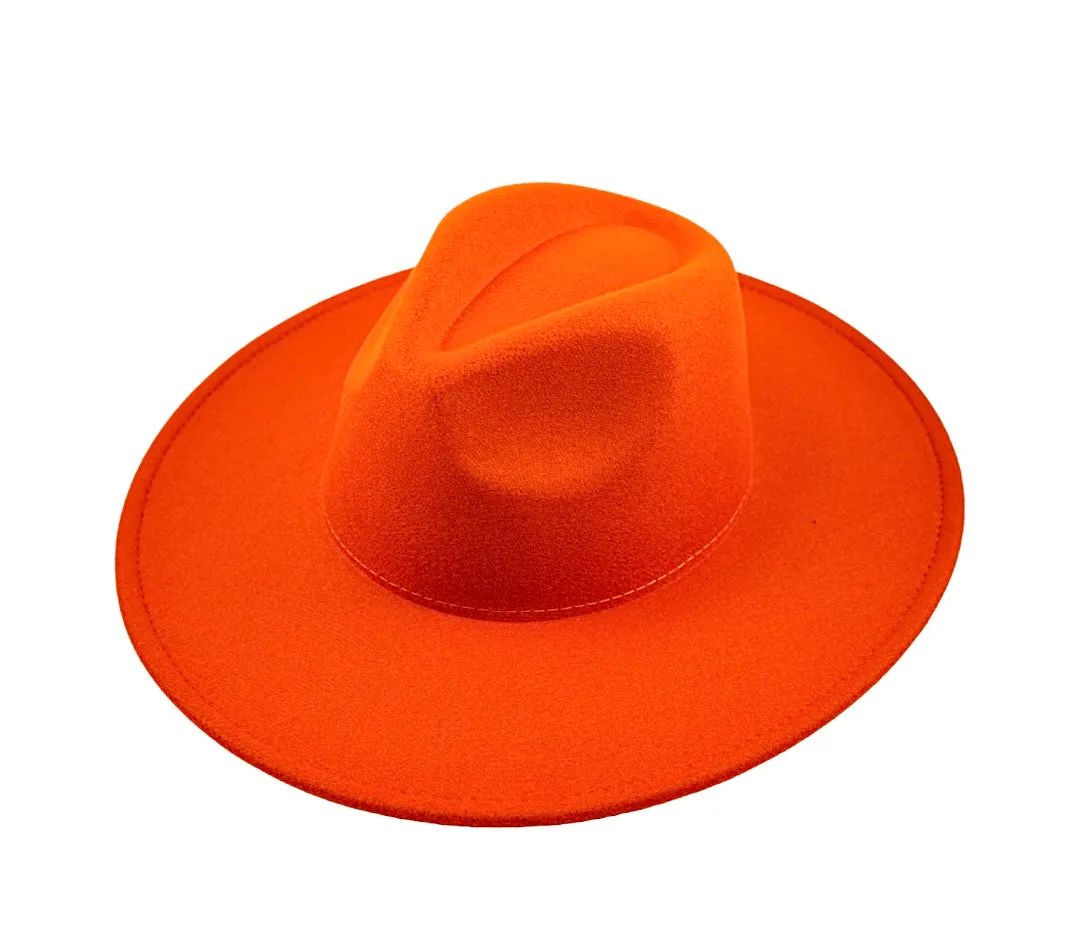 Atlanta Wide Brim Fedora - Orange