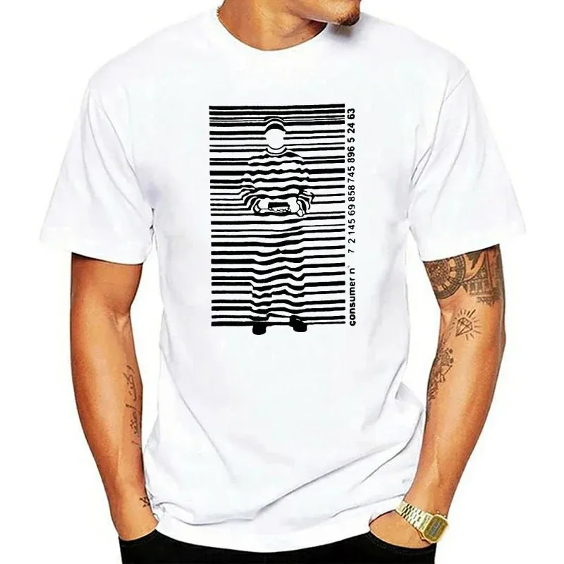 Banksy Prisoner Barcode Guys Stencil T-Shirt Indie create A Men Tee  Fashion Homme Clothing For mens designer clothes Outfits