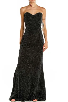 Black Sparkly Strapless Mermaid Gown