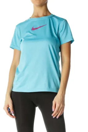 Blue Solid Active T-Shirt