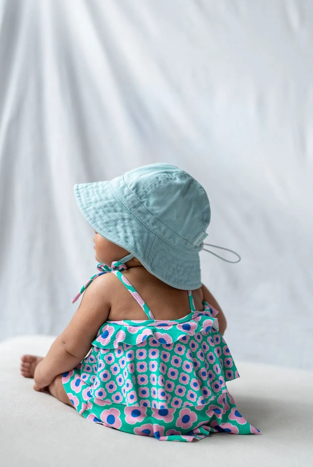 Blue Wide Brim Infant Hat