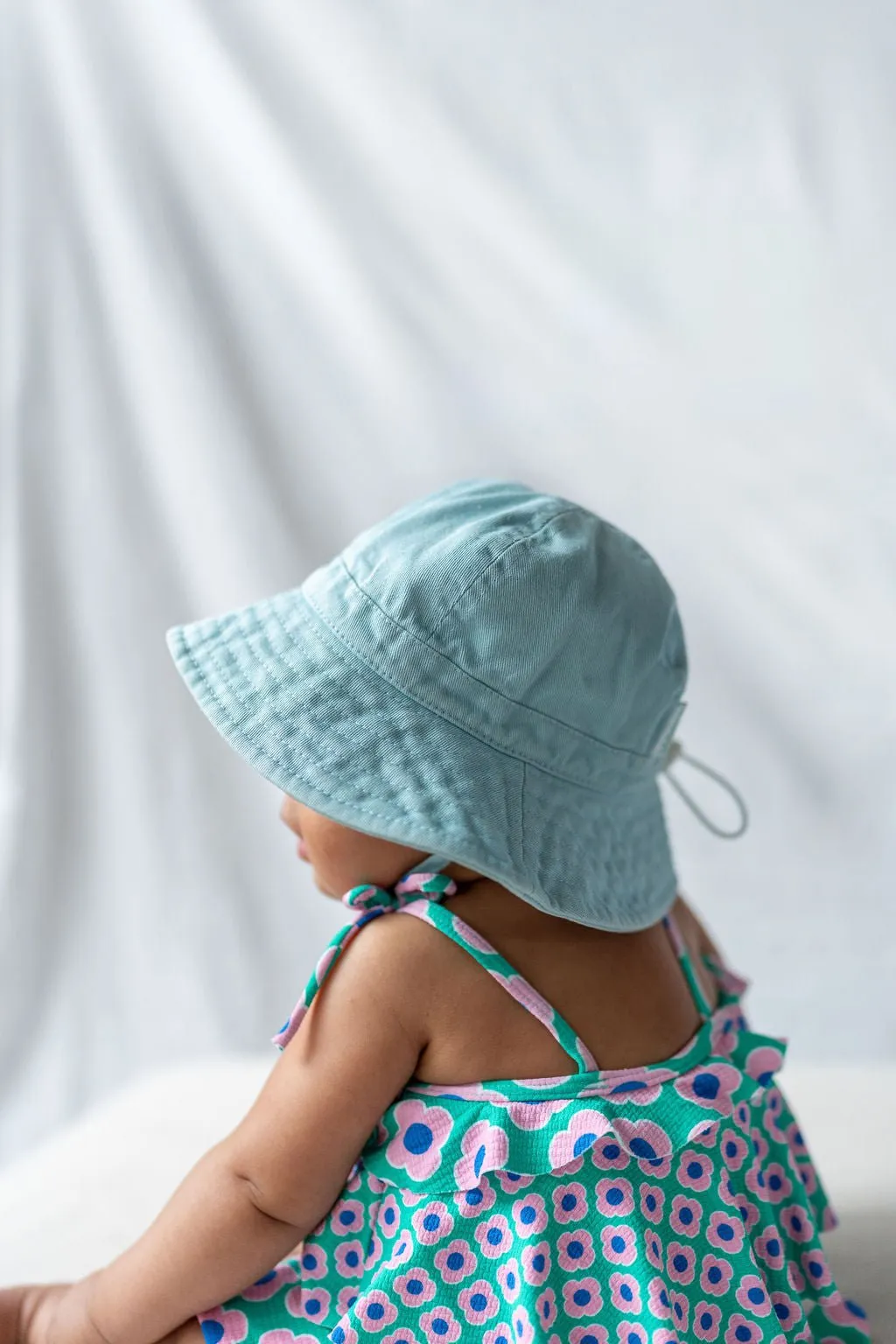 Blue Wide Brim Infant Hat