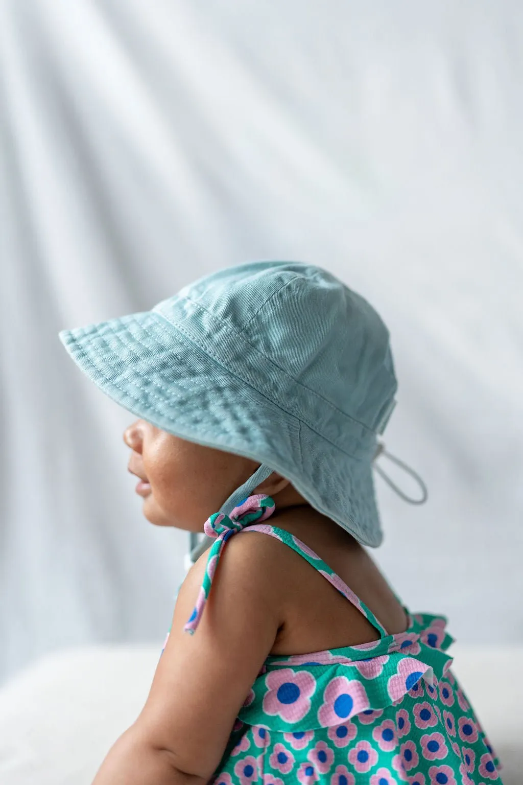 Blue Wide Brim Infant Hat