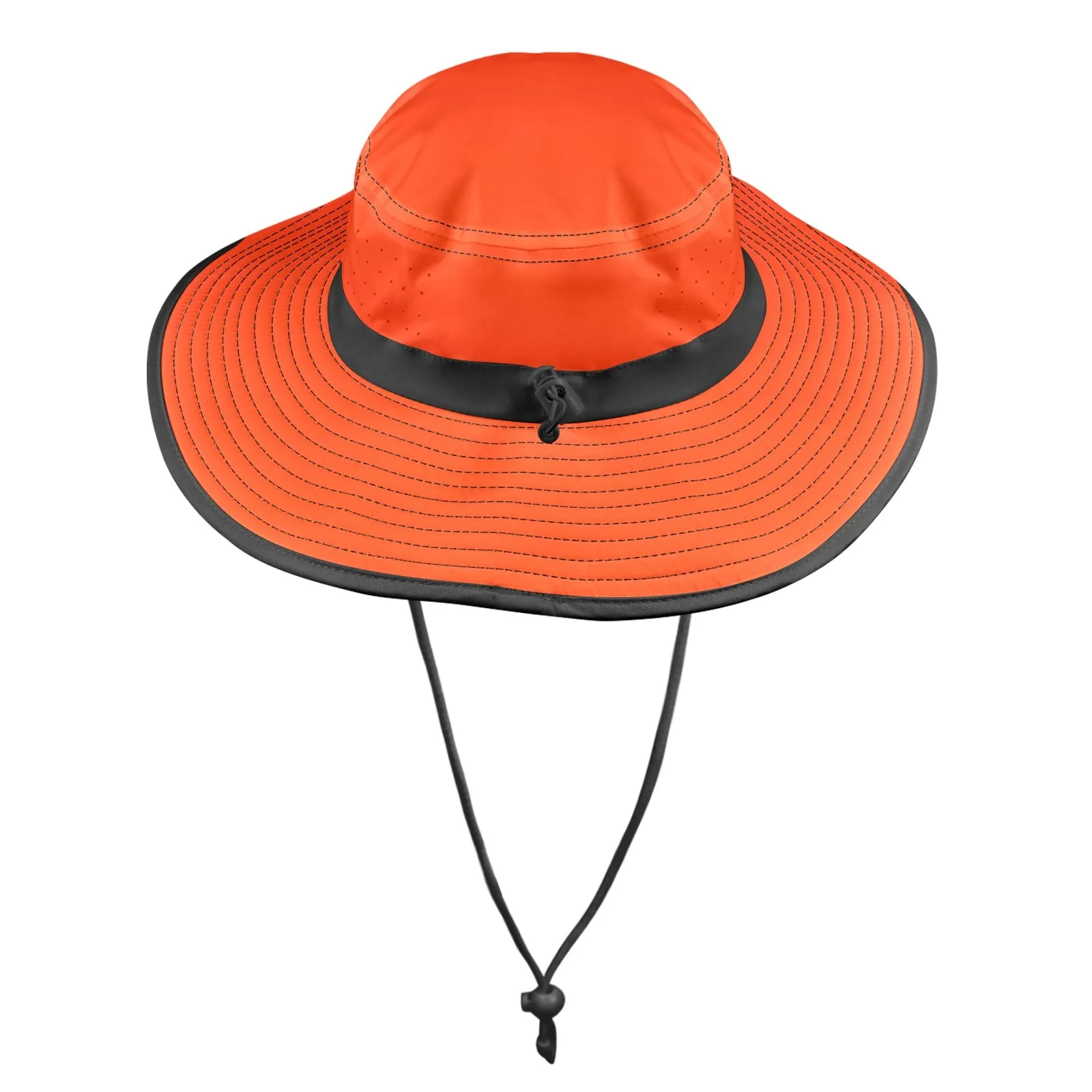 burnt orange gradient top print Wide Brim Bucket Hat