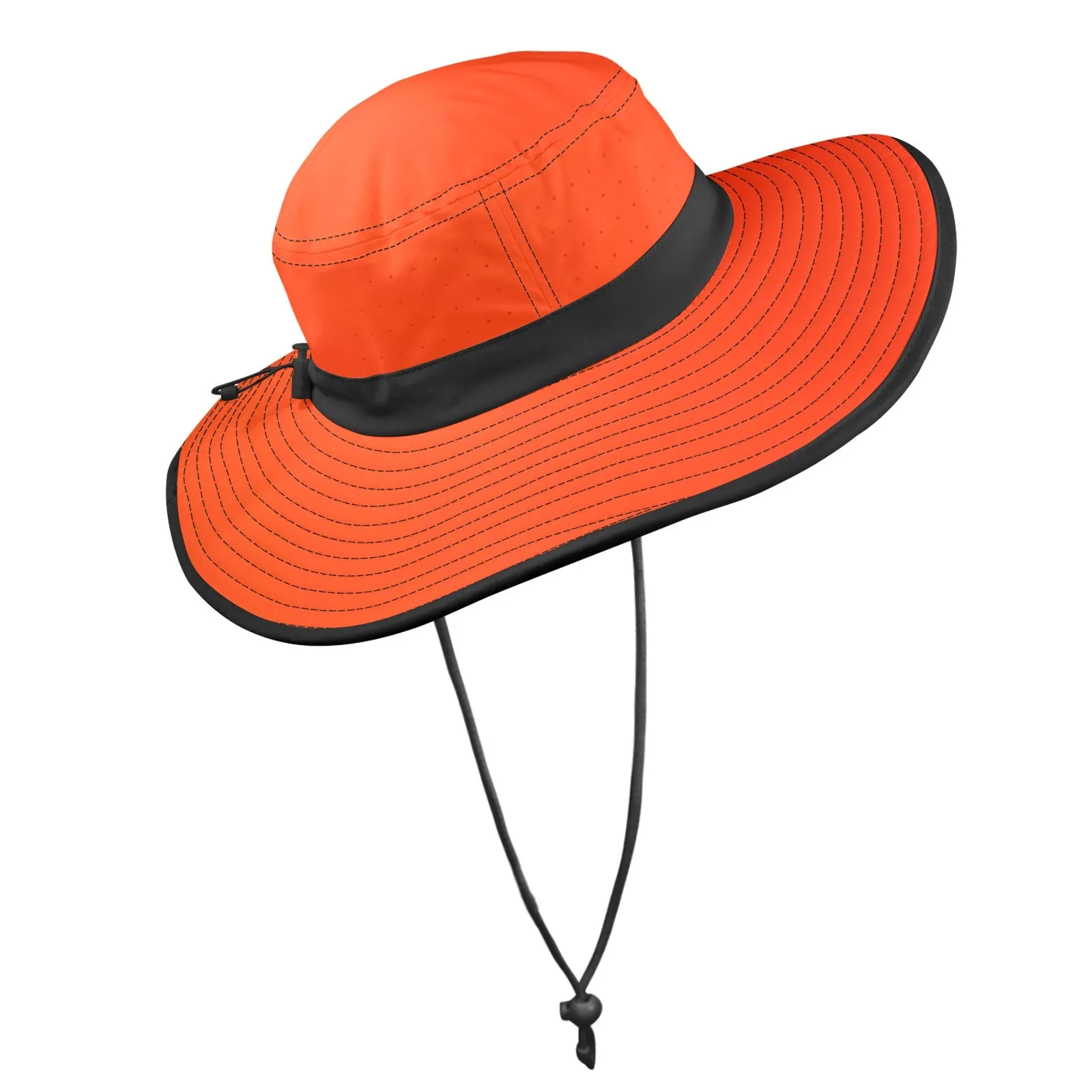 burnt orange gradient top print Wide Brim Bucket Hat