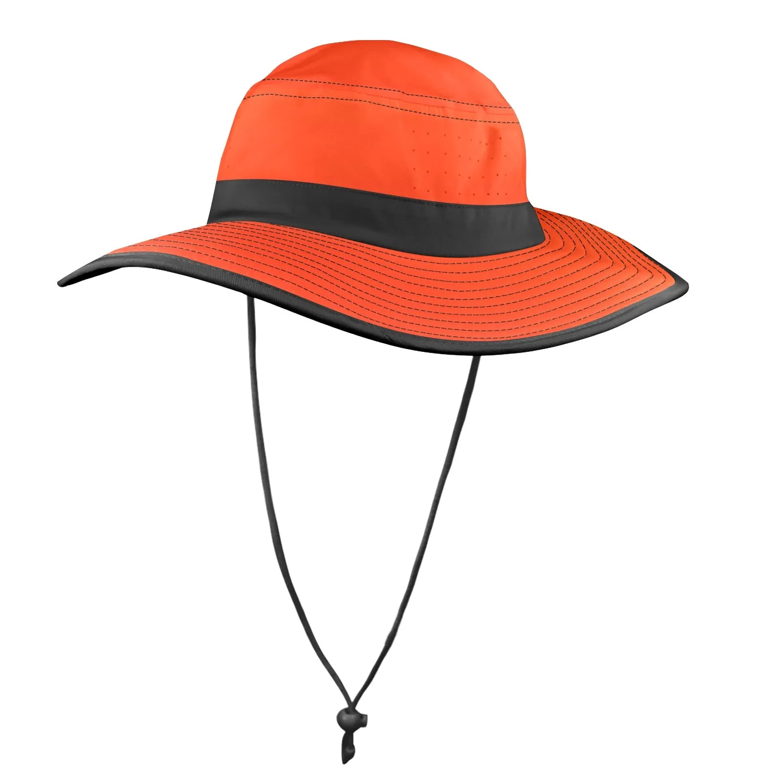 burnt orange gradient top print Wide Brim Bucket Hat