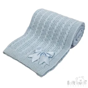 Cable Knit Wap - Blue (70X100cm) (PK4) ABP16-B