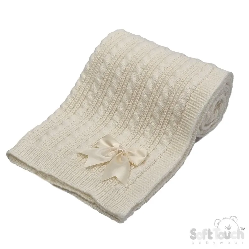 Cable Knit Wap - Cream (70X100cm) (PK4) ABP16-C