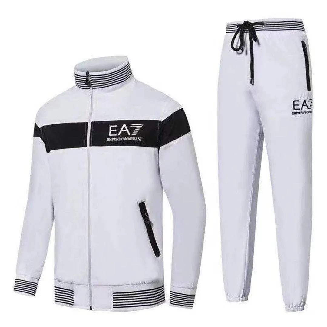 Crested Design White and Black Tracksuits