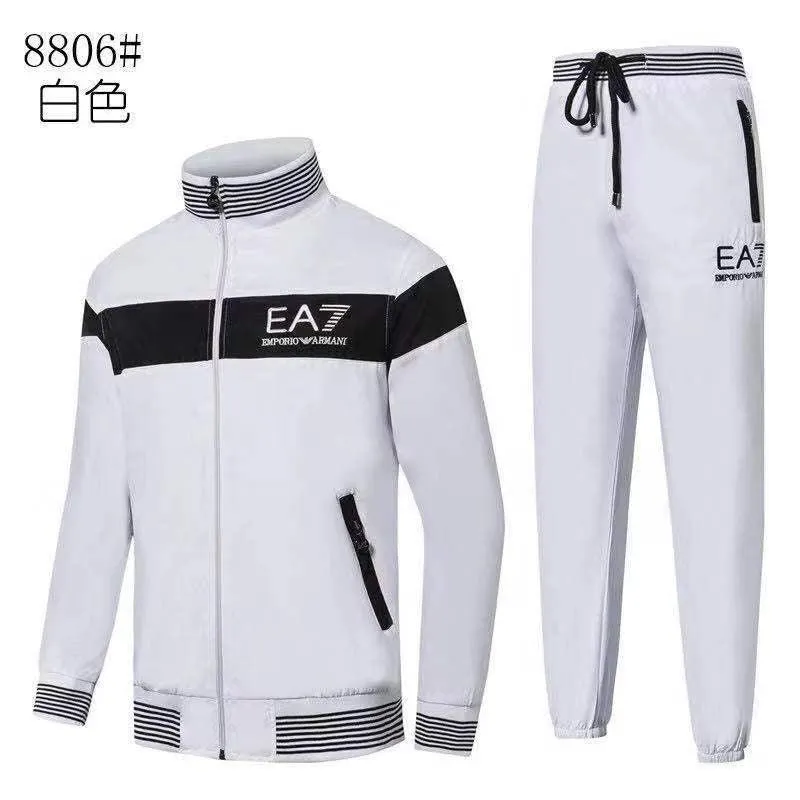 Crested Design White and Black Tracksuits