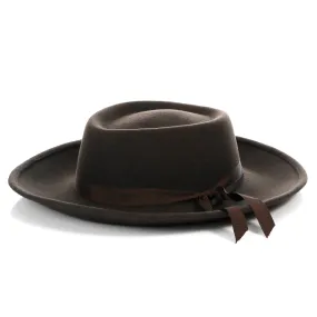 Dark Brown Wide Brim Fedora - Earp