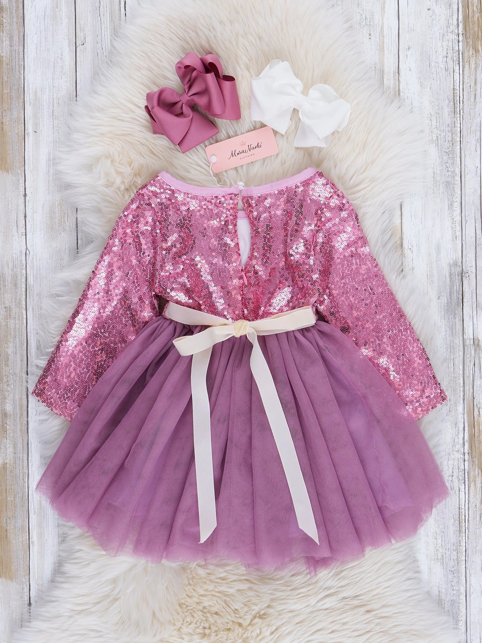 Deep Rose Sparkle Party Tulle Dress