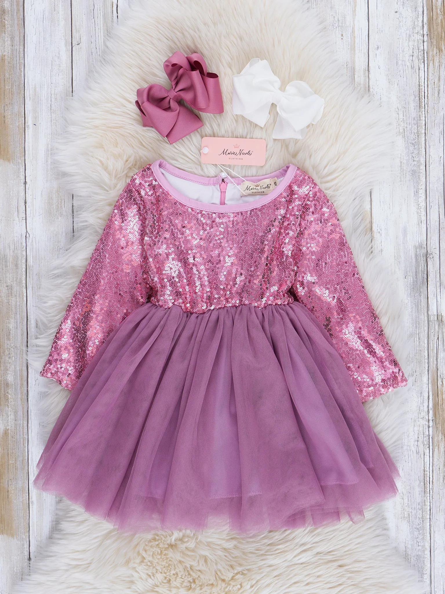 Deep Rose Sparkle Party Tulle Dress