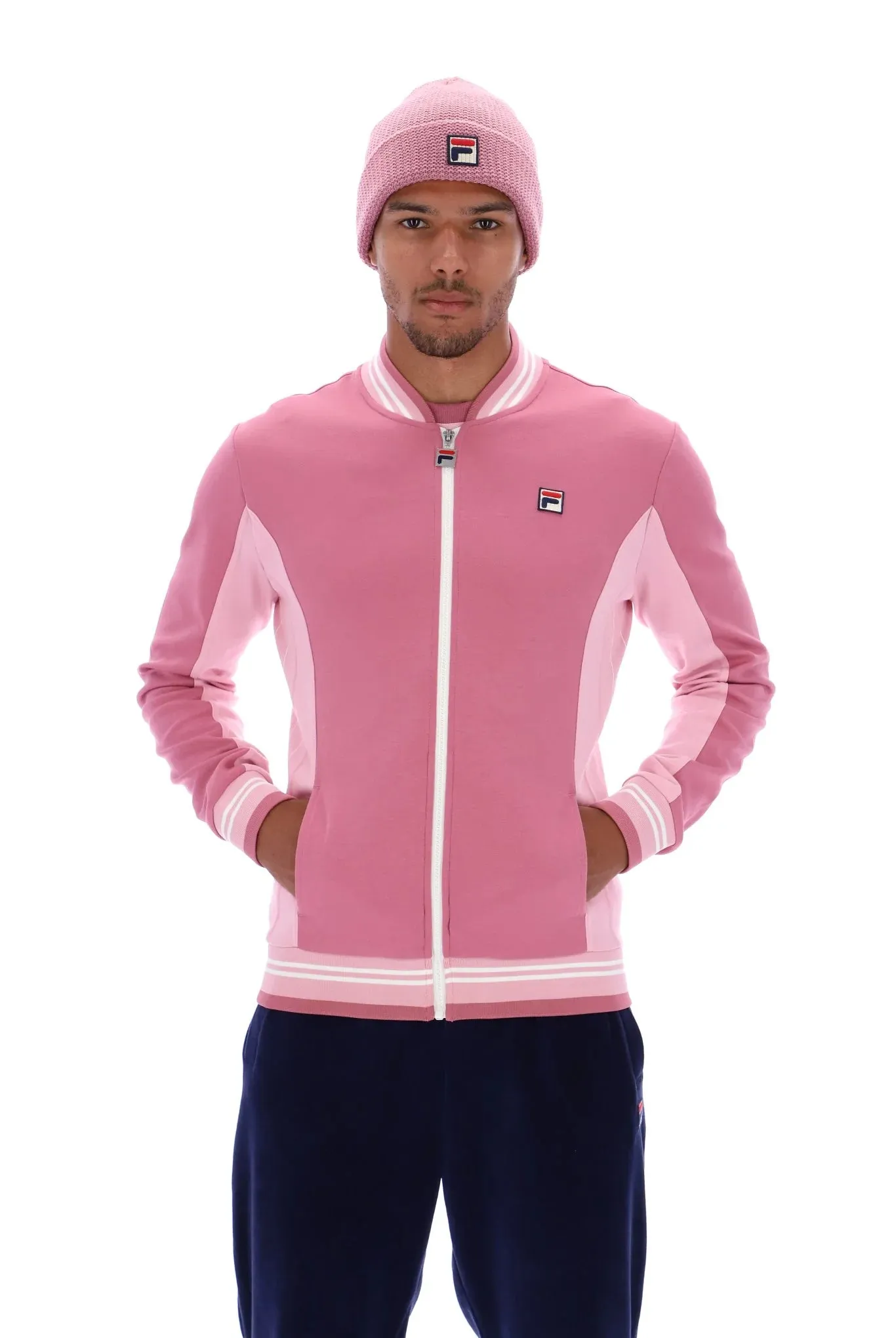 Fila Vintage Men's Settanta 2 Track Top Heather Rose Pink