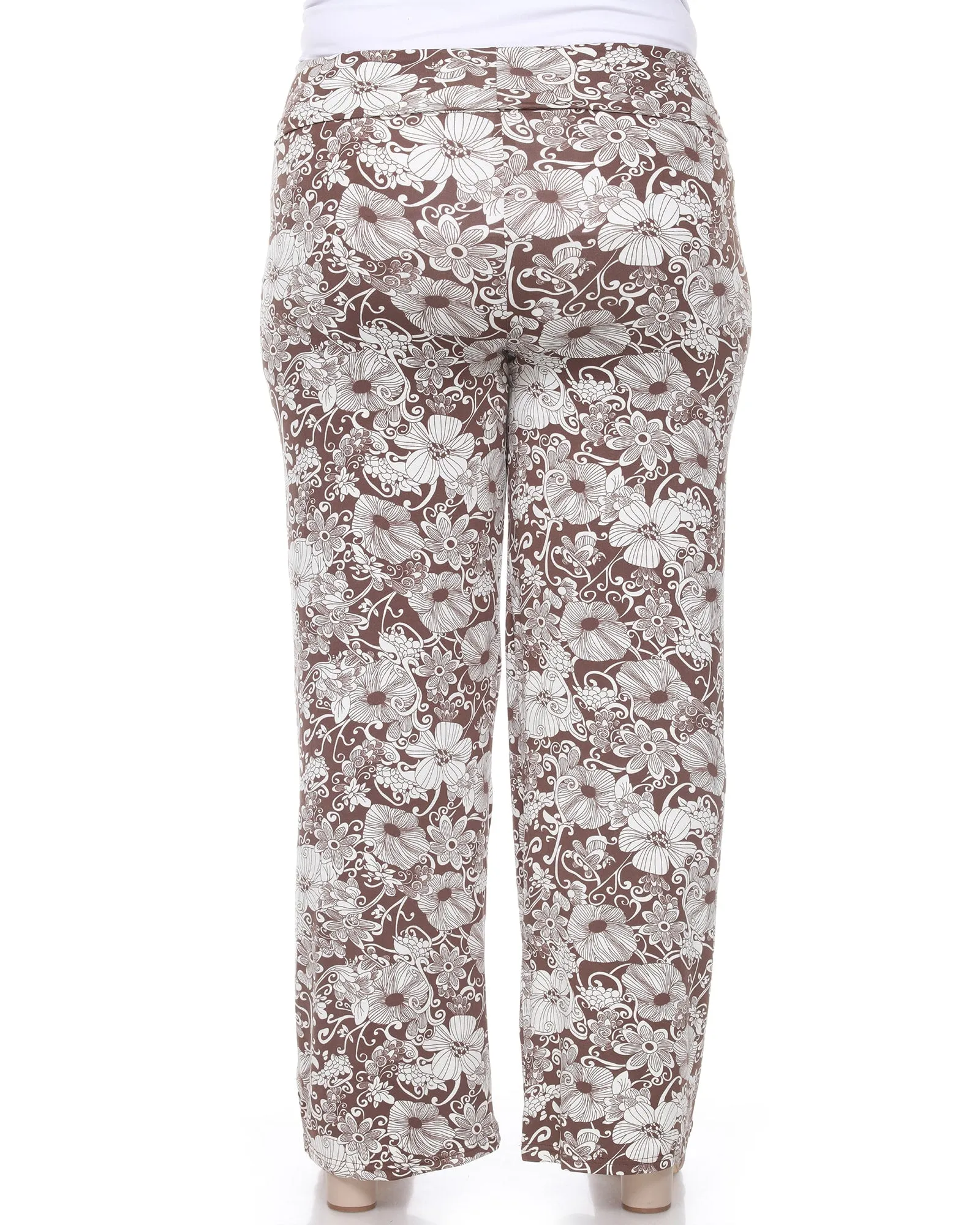 Floral Paisley Palazzo Pants | Brown