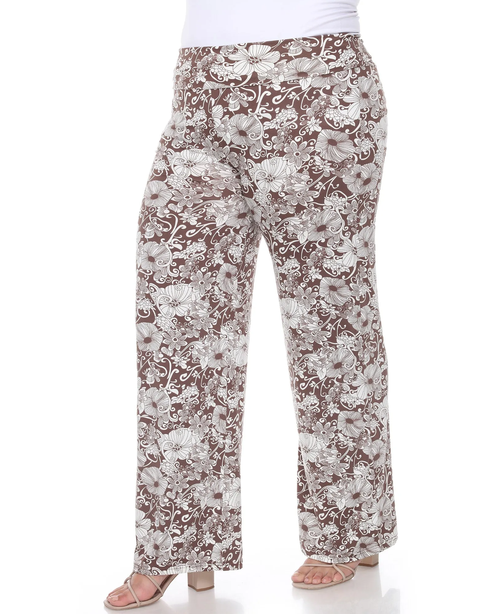 Floral Paisley Palazzo Pants | Brown