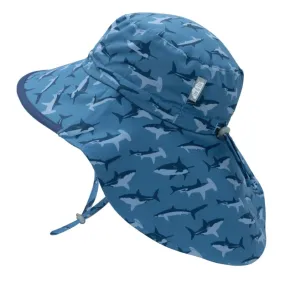 Jan & Jul Gro-with-me Aqua Dry Adventure Hat - Shark/Navy Trim