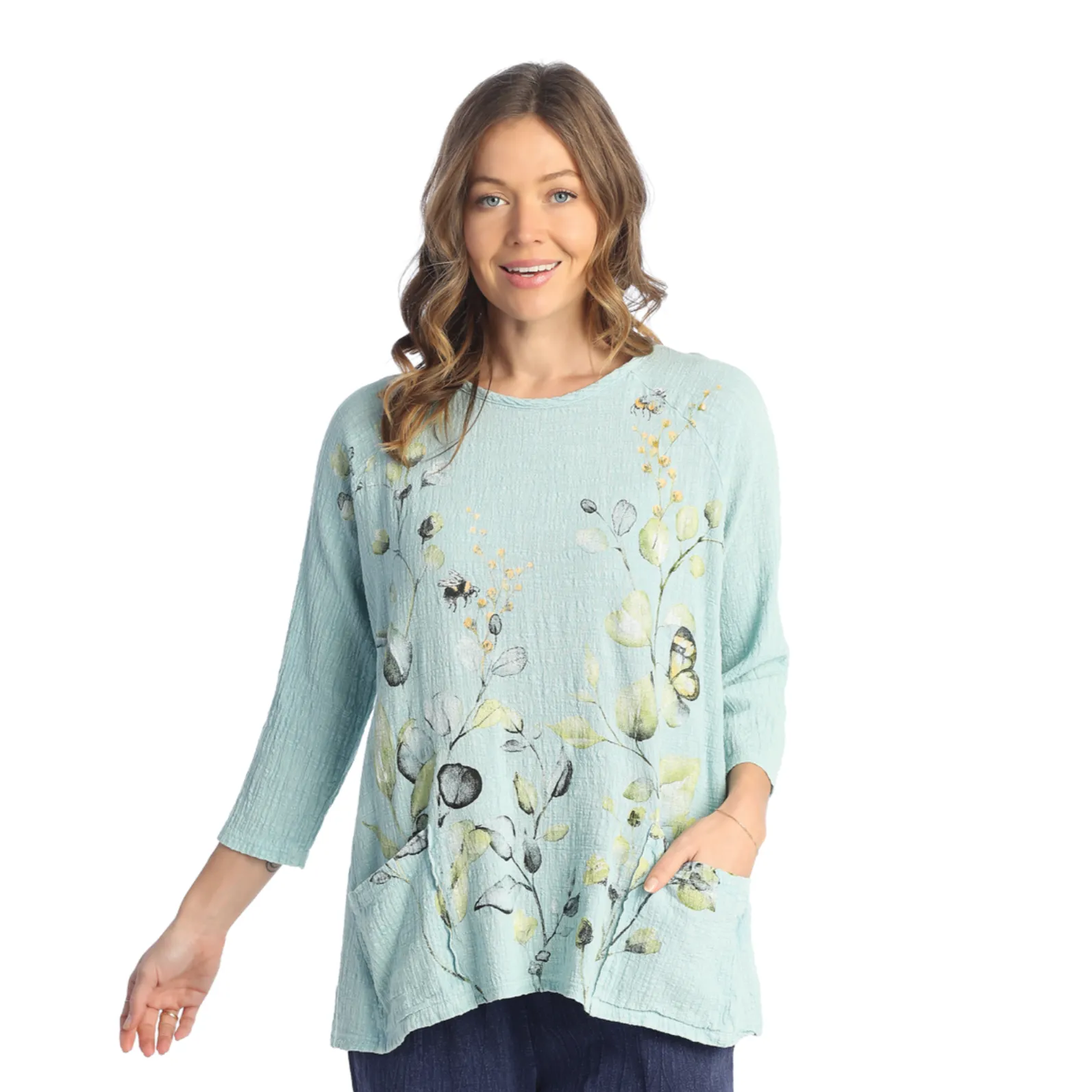 Jess & Jane "Kelly" Mineral Washed Gauze Tunic With Pockets - M103-1831