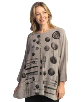 Jess & Jane "Veronica" Mineral Washed Gauze Tunic With Pockets - M103-1935 - 2X Only