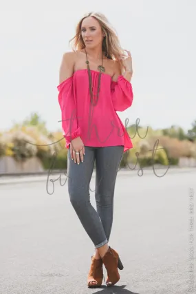 Jewel's Gypsy Blouse - Hot Pink nicE HT HT_Mar_10_02