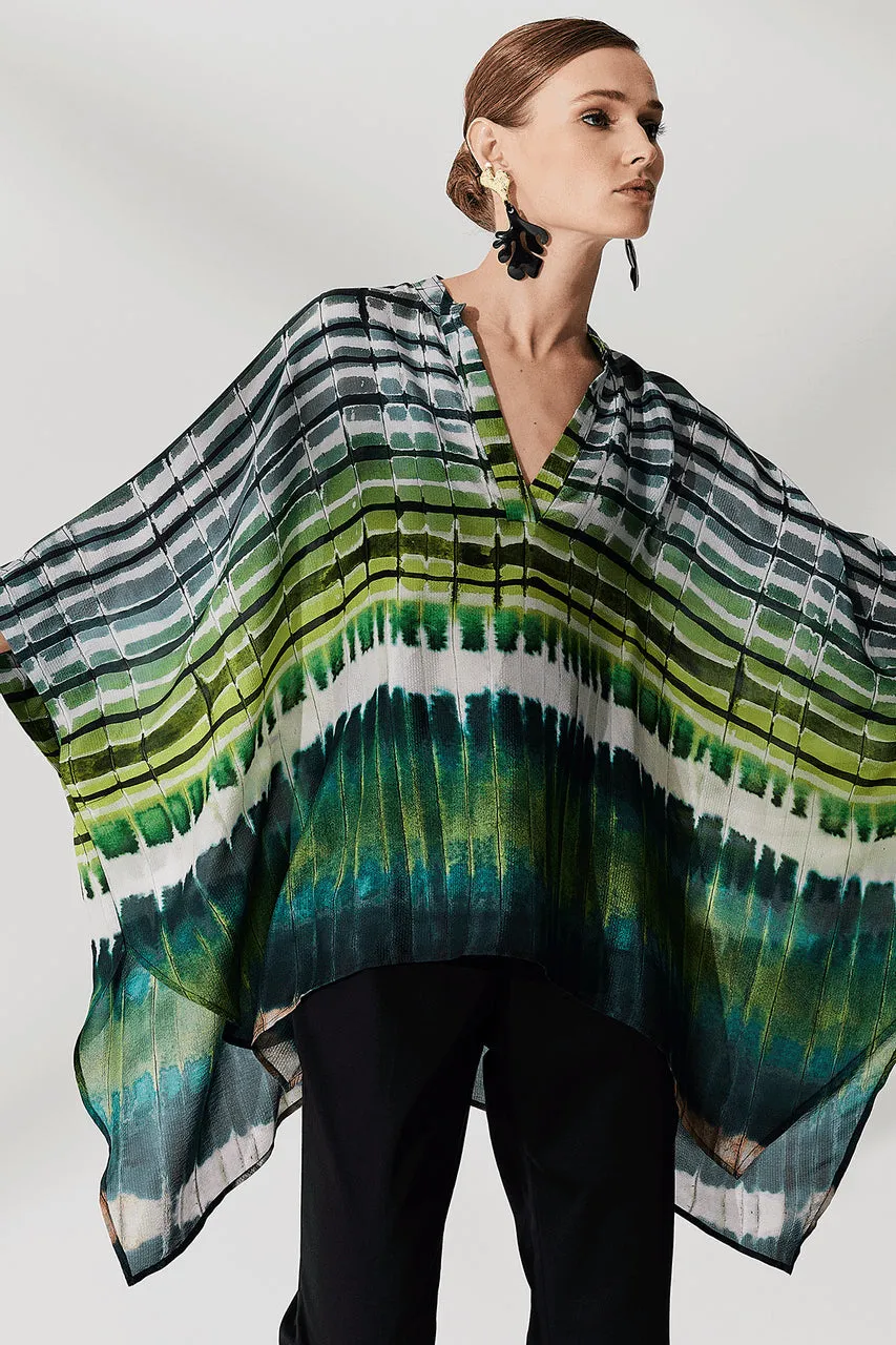 Lana Printed Obi Silk Caftan Top