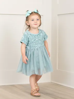 Mint Sparkly Tulle Swing Dress