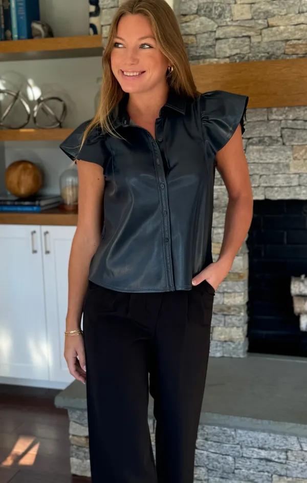 Nessah Sleeveless Leather Shirt