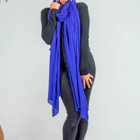 Oversized Iris Purple Cashmere Knit Scarf