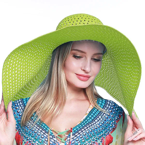 Oversized Wide Brim Hat-Green