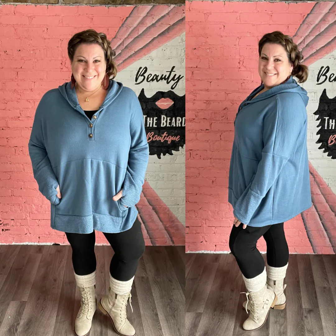 Poncho Hoodie with thumbholes