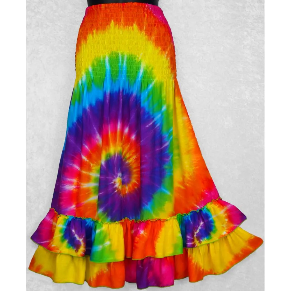 Rainbow Spiral Salsa Sarong Dress