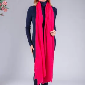 Raspberry Pink Oversize Cashmere Knit Scarf