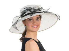 Rebecca Wide Brim Lampshade Hat Silver