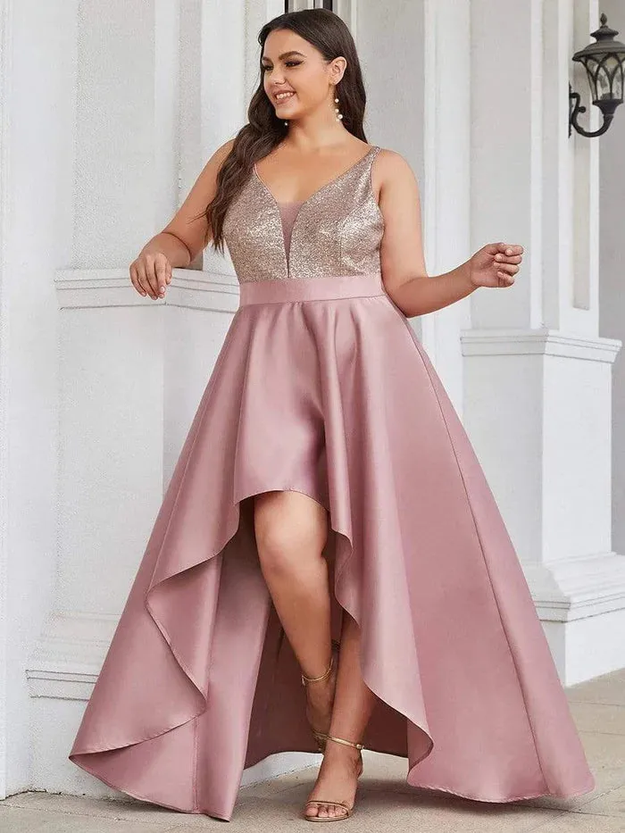 Sexy Backless Sparkly Prom Dresses for Women with Irregular Hem