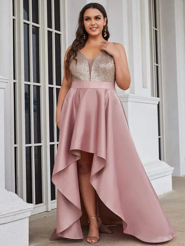 Sexy Backless Sparkly Prom Dresses for Women with Irregular Hem