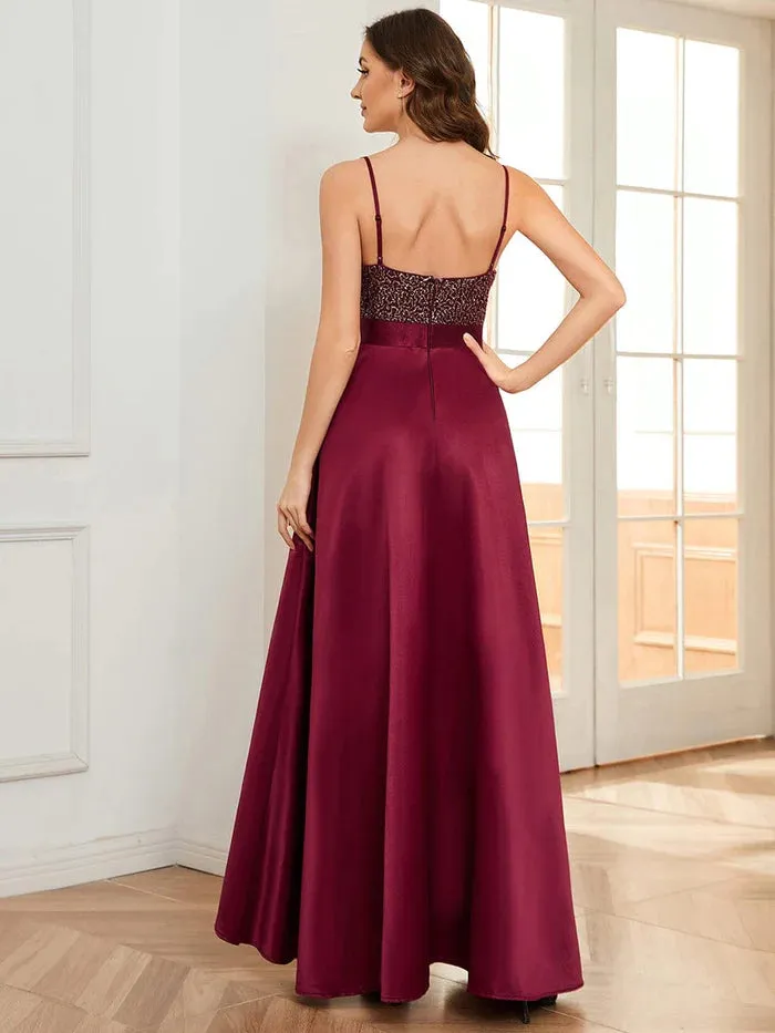 Sexy Backless Sparkly Prom Dresses for Women with Irregular Hem