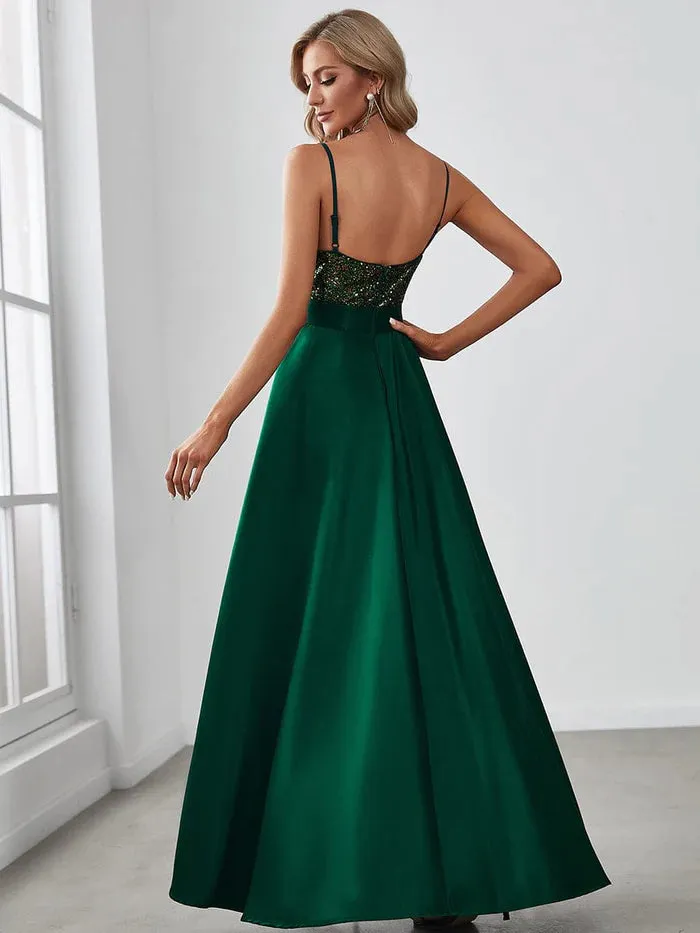 Sexy Backless Sparkly Prom Dresses for Women with Irregular Hem