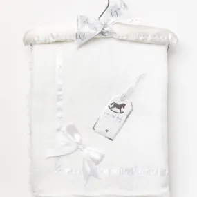 Sherpa Back Knitted Wrap with Padded Hanger - White (75x90cm) W23986