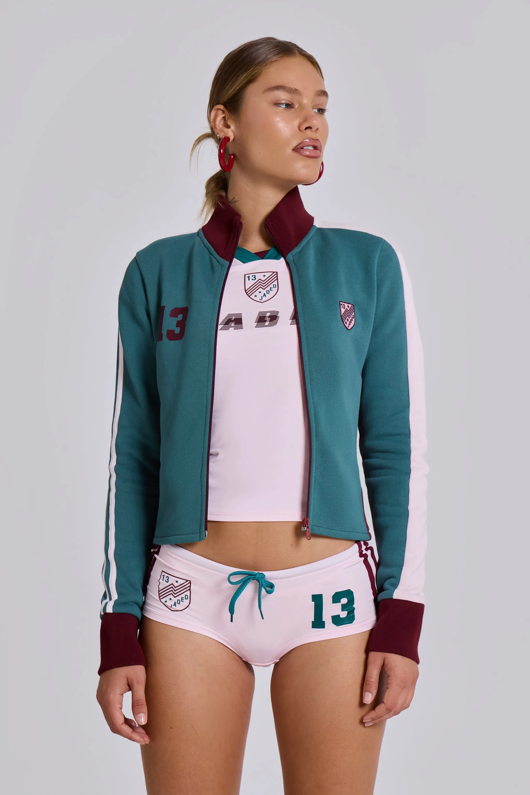 Teal Green No.13 Football Track Top