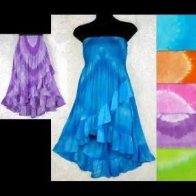 Tie-Dye Circle Ruffled Convertible Top/Skirt