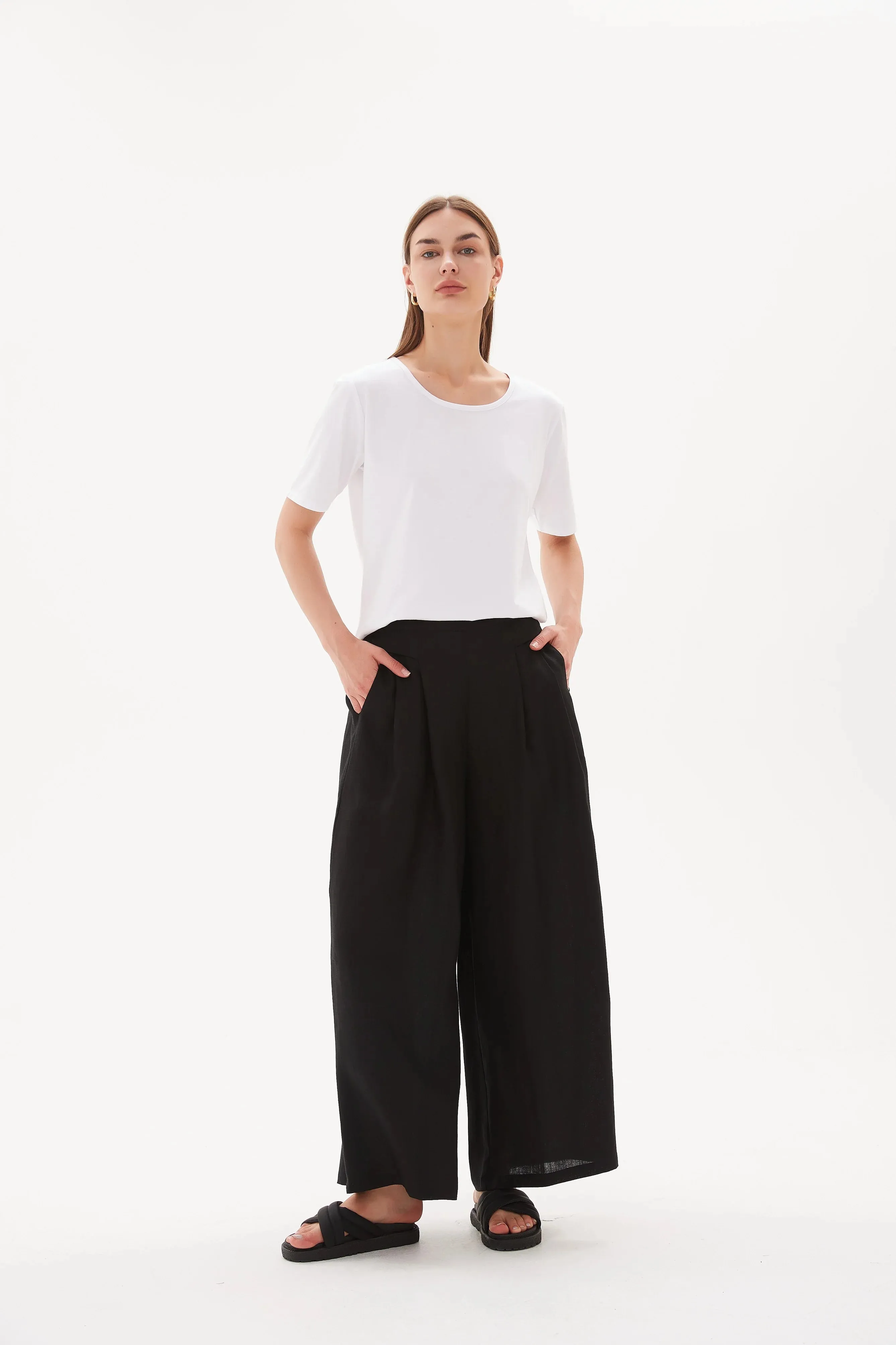 Tirelli Elastic Back Palazzo Pant