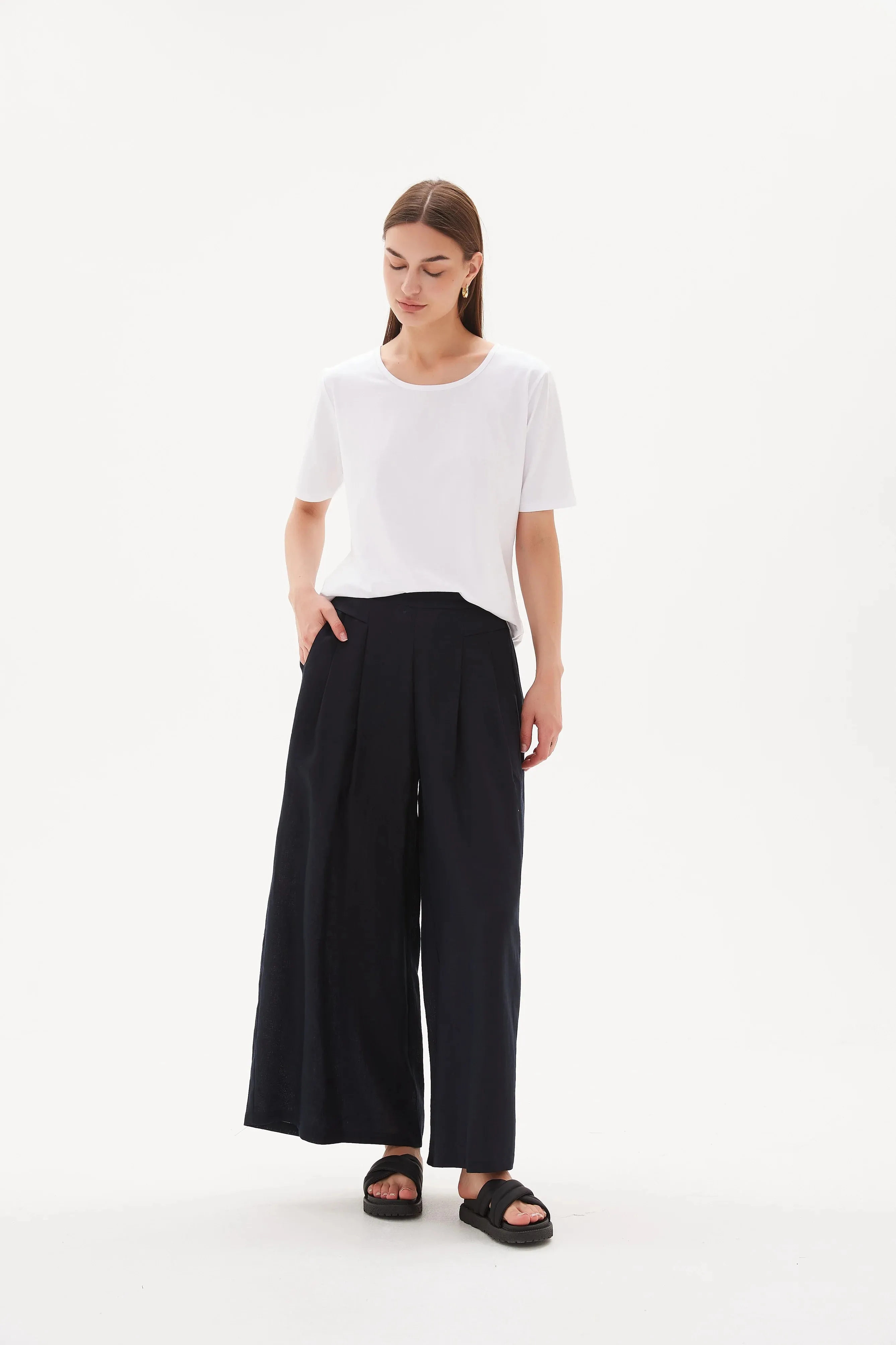 Tirelli Elastic Back Palazzo Pant