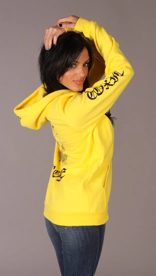 Toxic Chrome Pot Leaf Hoodie Unisex Yellow