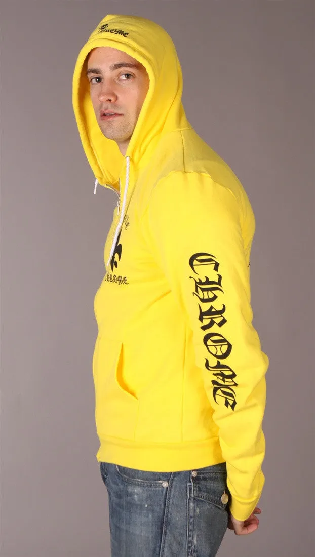 Toxic Chrome Pot Leaf Hoodie Unisex Yellow