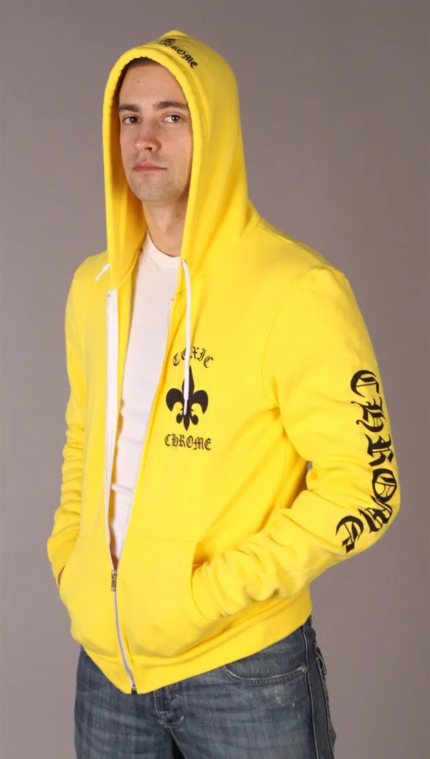 Toxic Chrome Pot Leaf Hoodie Unisex Yellow