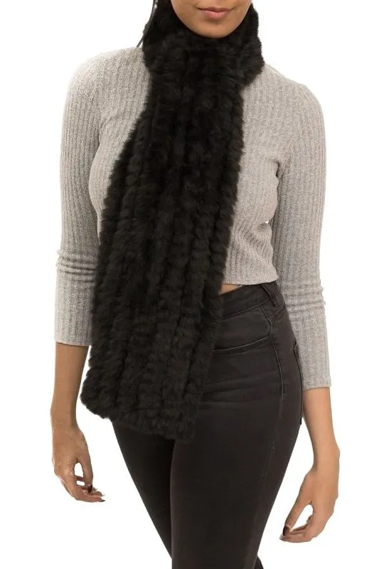 VICTORIA - Knitted Cashmere Blend Wrap with Ruffles and Faux Fur