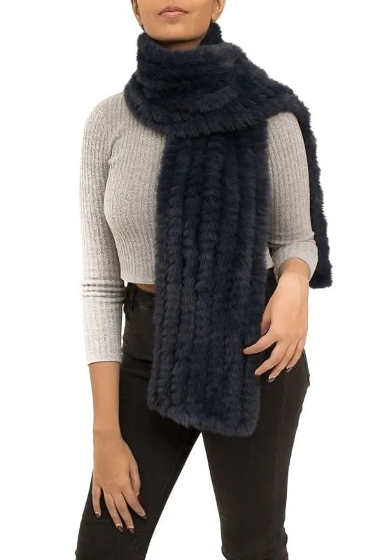 VICTORIA - Knitted Cashmere Blend Wrap with Ruffles and Faux Fur