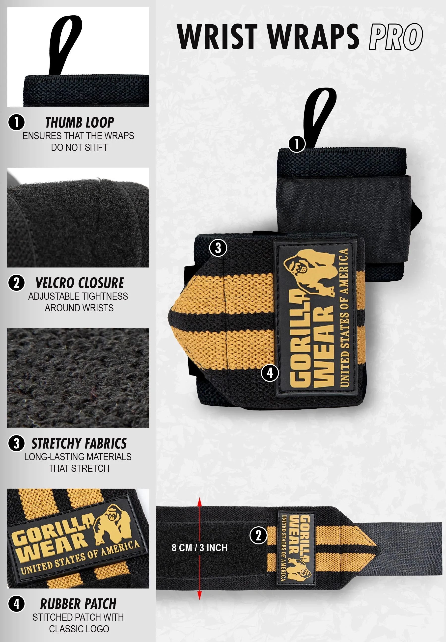 Wrist Wraps Pro - Black/Gold